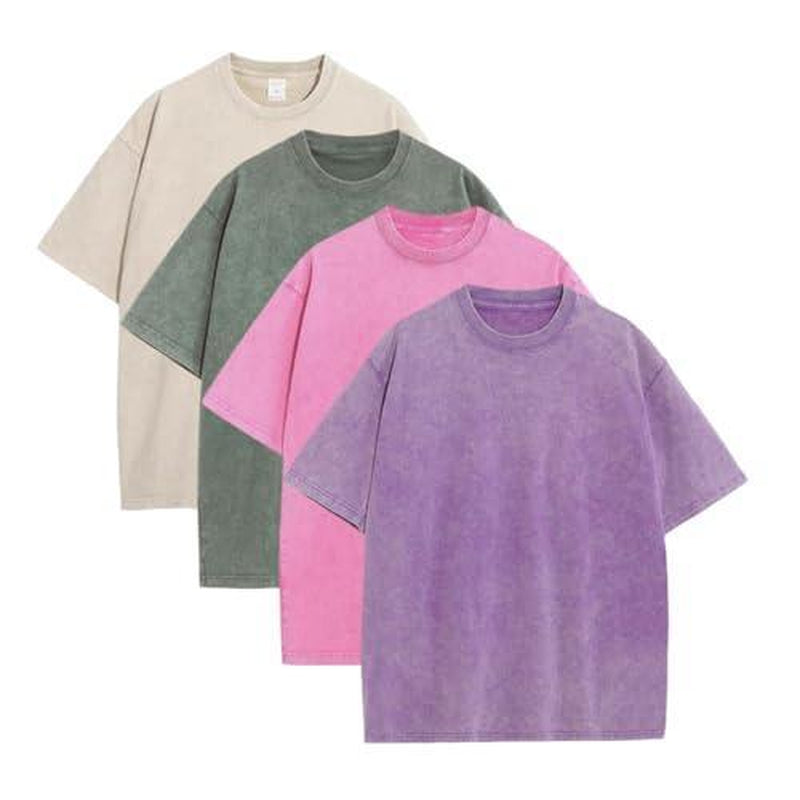 4-Pack Oversized Cotton Sports T-Shirts – Water-Resistant & Washable