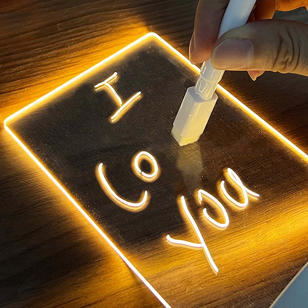 Creative LED Note Board Night Light with USB & Writing Pen