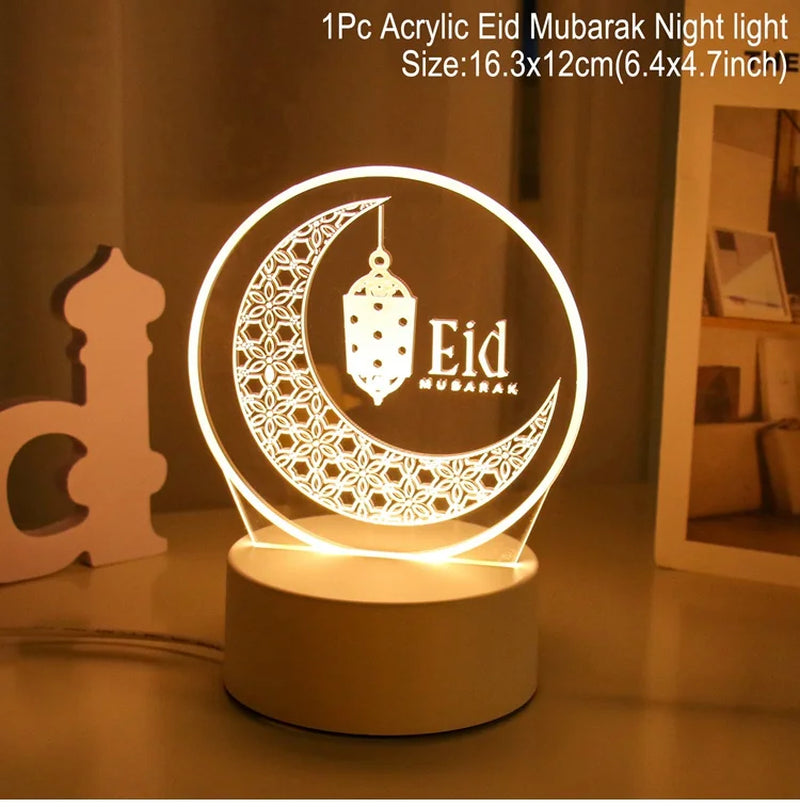 EID Night Light EID Mubarak Ramadan Decoration for Home Islam Muslim Party Decor Eid Al Adha Ramadan and Eid Ramadan Kareem