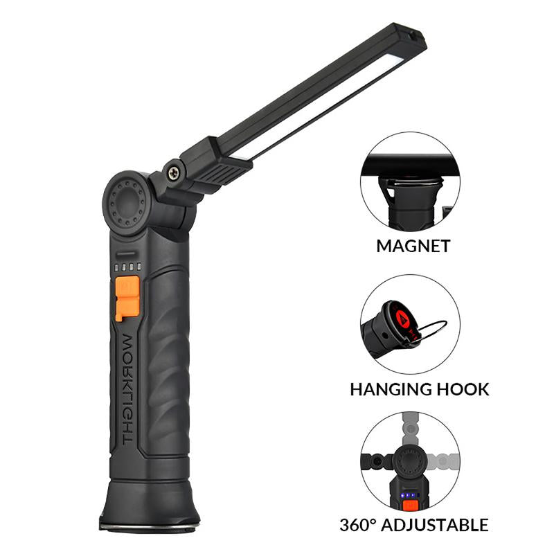 Rechargeable LED Work Light with Magnetic Base & 360° Rotation