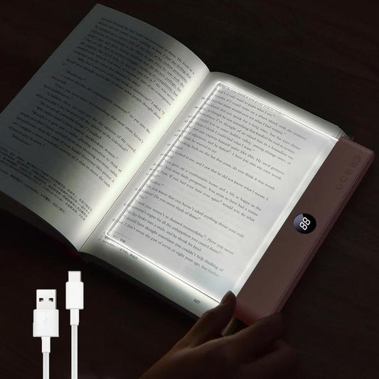 Rechargeable Transparent LED Book Light with Timer & Adjustable Brightness