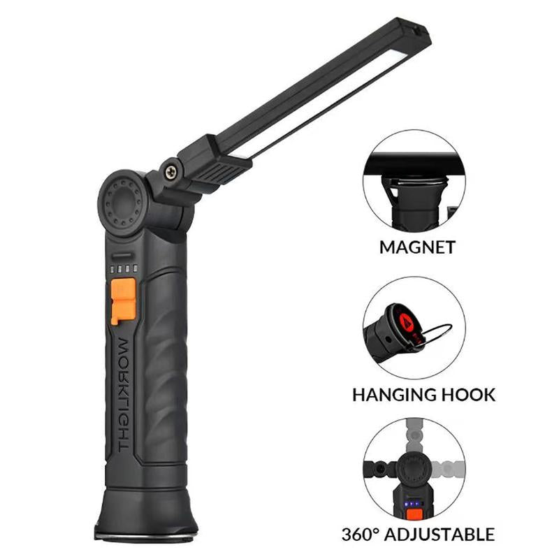 Rechargeable LED Work Light with Magnetic Base & 360° Rotation