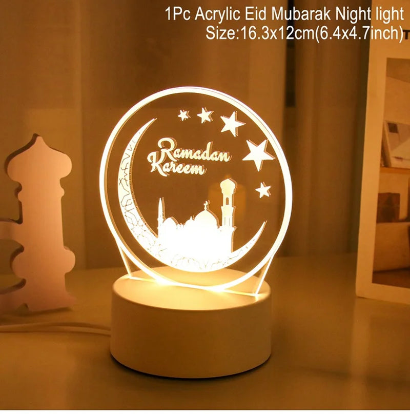 EID Night Light EID Mubarak Ramadan Decoration for Home Islam Muslim Party Decor Eid Al Adha Ramadan and Eid Ramadan Kareem