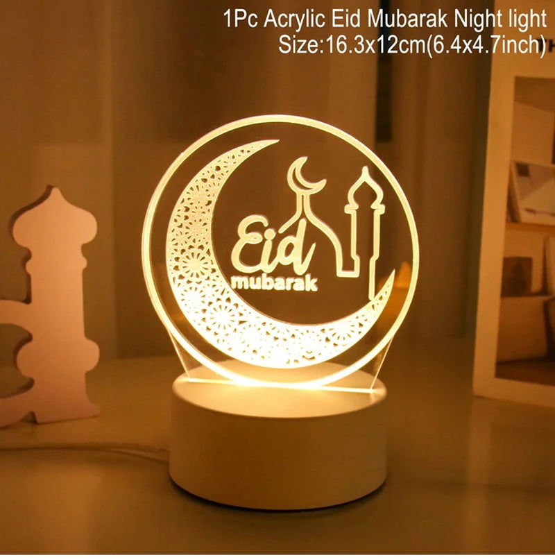 EID Night Light EID Mubarak Ramadan Decoration for Home Islam Muslim Party Decor Eid Al Adha Ramadan and Eid Ramadan Kareem