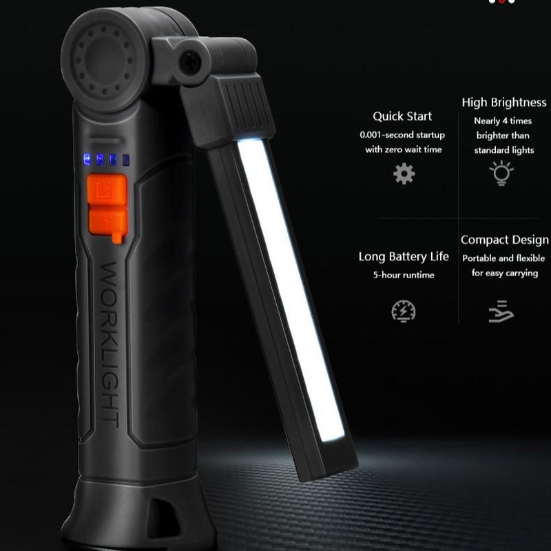 Rechargeable LED Work Light with Magnetic Base & 360° Rotation